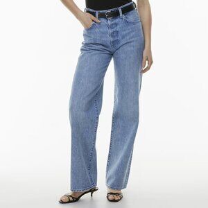 Denim Forum - The Farrah Hi-Rise Wide Jean – Size 30 – Bleu Vibes